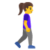 woman walking facing right